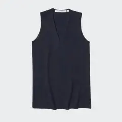 UNIQLO ラムVネックセーターノースリーブ L