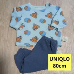 【UNIQLO】キルトパジャマ 80cm　 セサミストリート クッキーモンスター