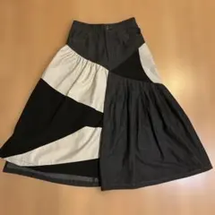 デニム幾何学模様 フレアスカート