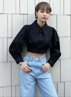 EMODA ビッグカラークロップシャツトップ