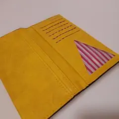 イエロー ストライプ内装 長財布 カードケーズ