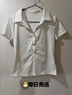 SHEIN レディース 半袖 ポロシャツ ホワイト 即日発送