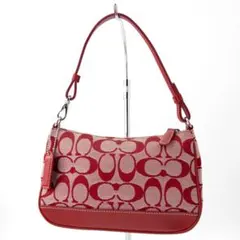 A128【未使用級】コーチ／COACH　ハンドバッグ　アクセサリーポーチ　レッド