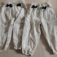 クリーム色ドット柄ボトムス２着120cm