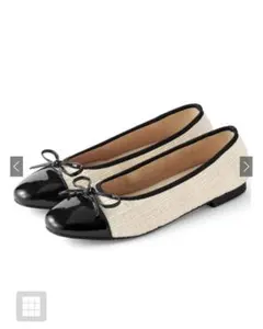 リボンツイードフラットシューズ[gd1588] 24.5cm