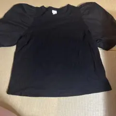 H&M パフスリーブ カットソー ブラックのサムネイル
