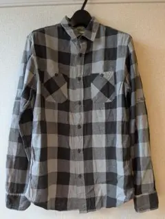 AM URBAN PIPELINEフランネルチェック長袖シャツ グレー×ブラック