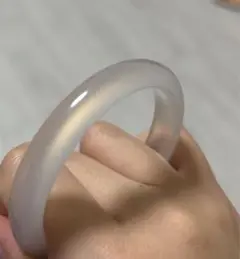 高品質瑪瑙 ブレスレット バングル 青み白 52mm