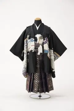 七五三 男児 着物 被布 セット 鷹 矢絣 市松模様 - メルカリ