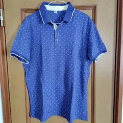 UNIQLO ネイビー ドット柄 ポロシャツ XL