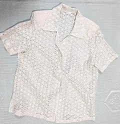 【美品】MISSEL 透かし模様が特徴の半袖シャツ☆サイズLL～3Lのサムネイル