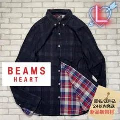 ■BEAMS HEART 合わせガーゼ タータンチェック ボタンダウン