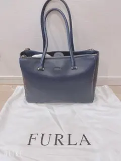 FURLA ネイビーブルー トートバッグ