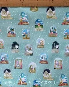 22fabric ユキエモン　108cm ×50cm メモリー　アイスグリーン