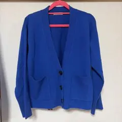 MACPHEE 青色 ボタン付きカーディガン