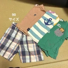 90cm 子供服4枚セット Tシャツ ハーフパンツ　まとめ売り