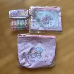 リトルツインスターズ ポーチセット　鉛筆キャップ付き