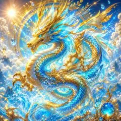 オリジナルAIアート 青と金の龍 ポスターa4ファイルで発送額付き発送 オリジナルAIアート 青と金の龍 ポスターa4ファイルで発送額付き発送