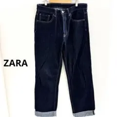 ZARA メンズ ストレート デニム インディゴ L ザラ ワイドめ ゆったり