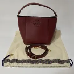 TORY BURCHマックグローバケット2wayショルダーハンドバッグ ボルドー 