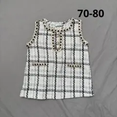 ワンピース ドレス フォーマル ツイード ベビー 70 80 白