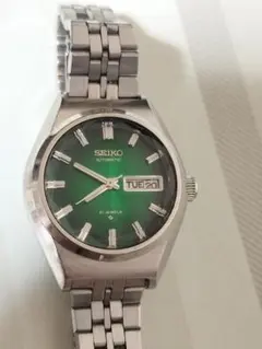セイコー AT/自動巻 2706-0340 グリーン文字盤 21石 カットガラス