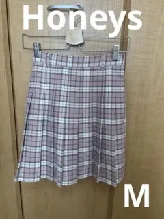 Honeys ミニプリーツスカート　チェック　ピンク　M