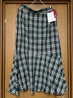 グリーンチェック柄スカート