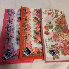 イヴ・サンローラン 花柄ハンカチ 3枚セット