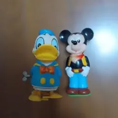 Disney ミッキーマウス ドナルドダック フィギュア 2体セット 昭和