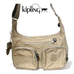 ✨美品 Kipling キプリング ショルダーバッグ ベージュ モンキーチャーム