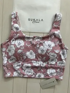 新品　スカーラ sukala ホットヨガ　ブラトップ　トップス　ピンク　花柄
