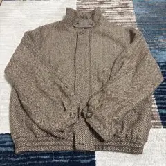 epnok ヘリンボーンツイード・フェイクスエードハリントンジャケット