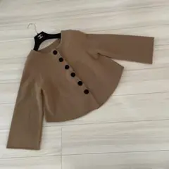 美品　ランバンコレクション　ウールカーディガン　キャメル　38