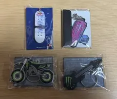モンスターエナジー・レッドブル キーホルダー4個セット　ギター　バイク