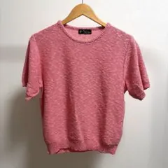 vintage 古着　レディース　サマーニット　ピンク　半袖　ニット　トップス