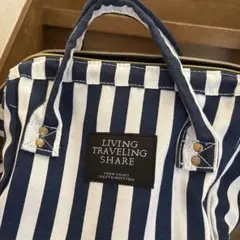 LIVING TRAVELING SHARE ストライプリュック新品