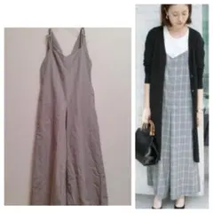 SLOBE IENA 2way　チェックサロペット　ワイドパンツ