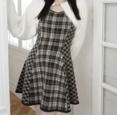 LIP SERVICE フェザーチェックアンサンブルワンピース