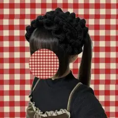 ヘッドドレス 黒 フリル ハンドメイド 手編みかぎ針編み ロリータ ボンネット