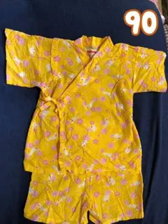 甚平  女の子 90 黄色 うさぎ 和柄