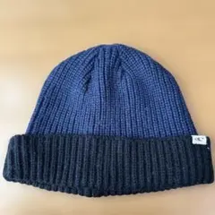 リバーシブルニット帽 ネイビー ブラック フリーサイズ