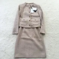 美品♡ケイミー ノーカラー ツイードプリント セットアップ ワンピース 