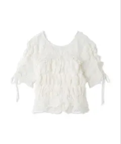 SNIDEL カットレースシャーリングブラウス