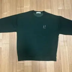 ダークグリーン クルーネック トレーナー