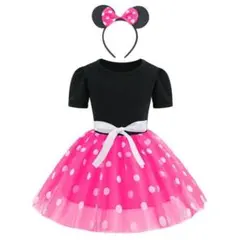 ディズニー ミニー ワンピース ピンク スカート ハロウィン チュール 80 赤