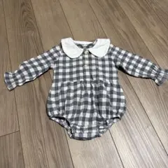 チェック柄　ロンパース　80 12-18M kids•baby 長袖
