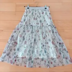 花柄チュールフレアスカートのサムネイル