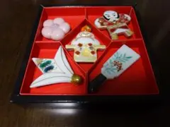 未使用保管✨清水焼 有田焼 箸置き やっこ凧 羽子板 等 5個✨正月 新春