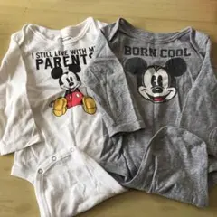 80くらい？  オールドネイビー ミッキー長袖ロンパース